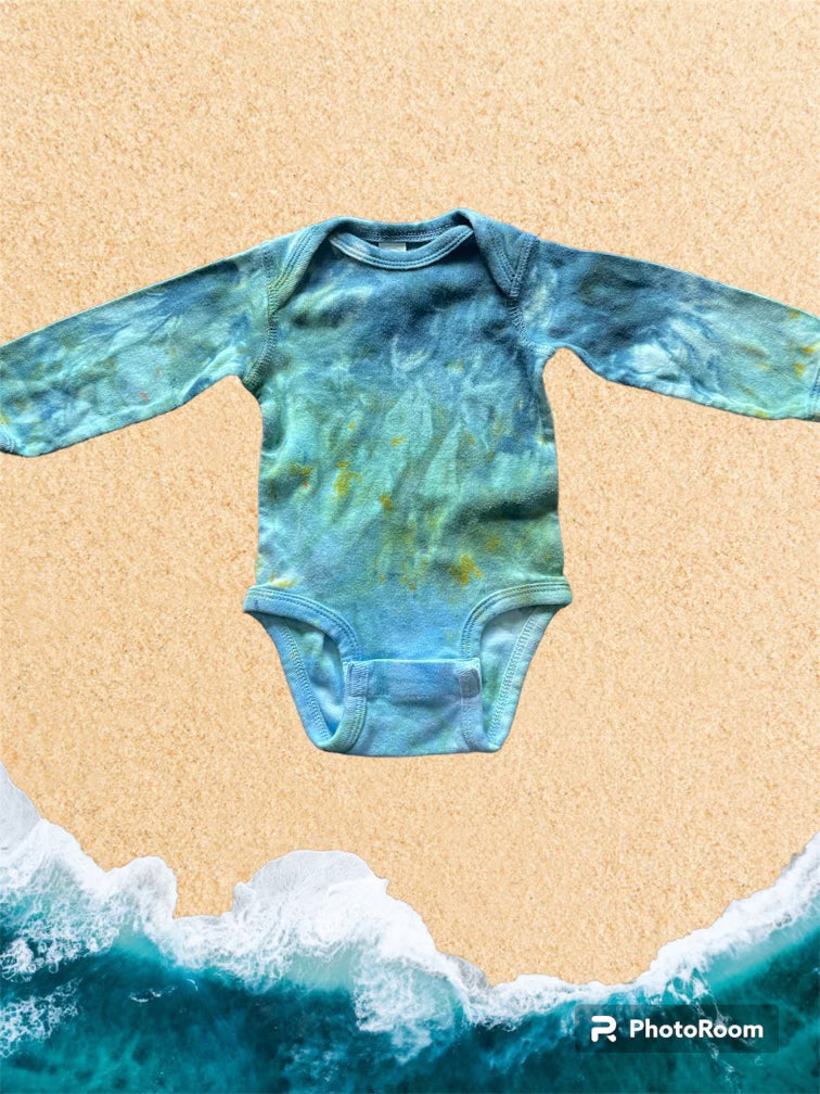 "Earth Dew" Ice Dye Baby Onesie