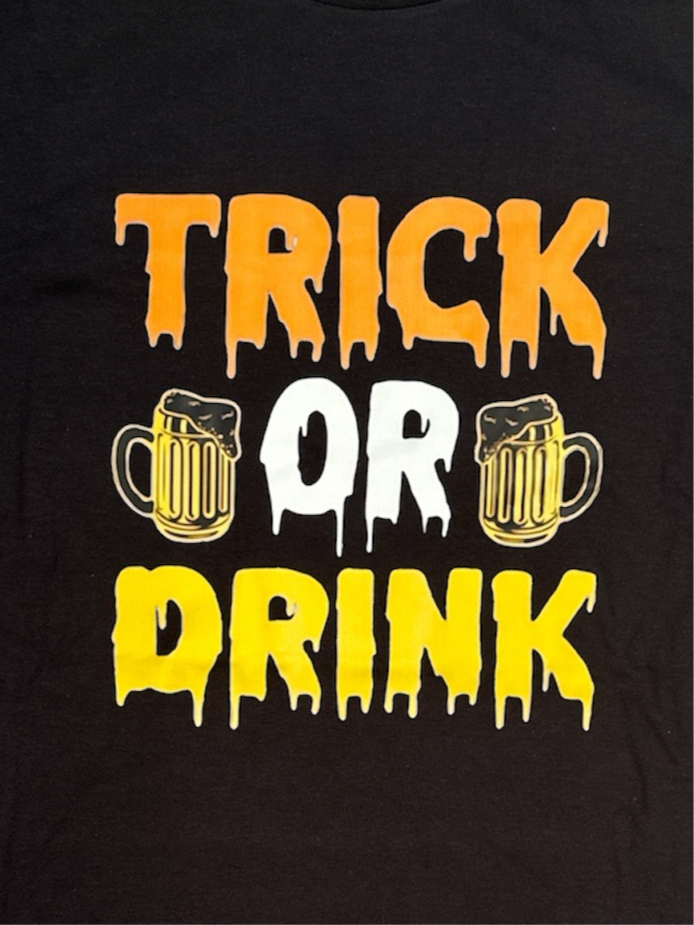 Short Sleeve Solid t-shirt T005 - Trick or Drink - Small