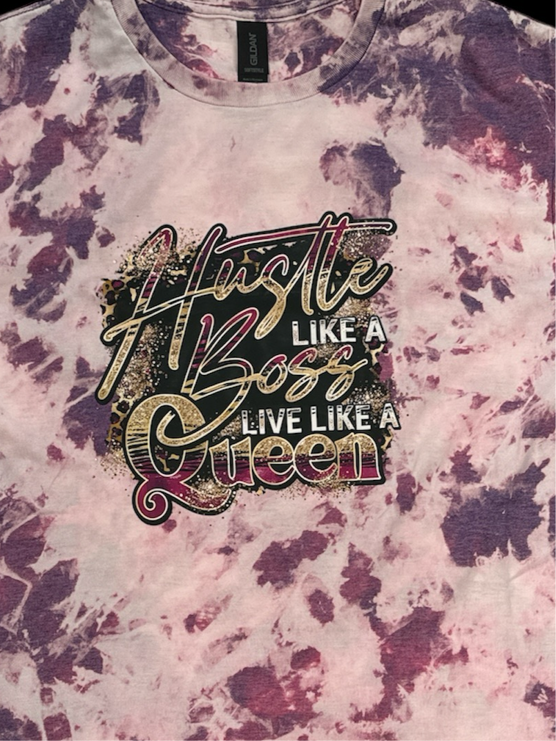 Reverse Dye Short Sleeve T-Shirt - Hustle Like a Boss