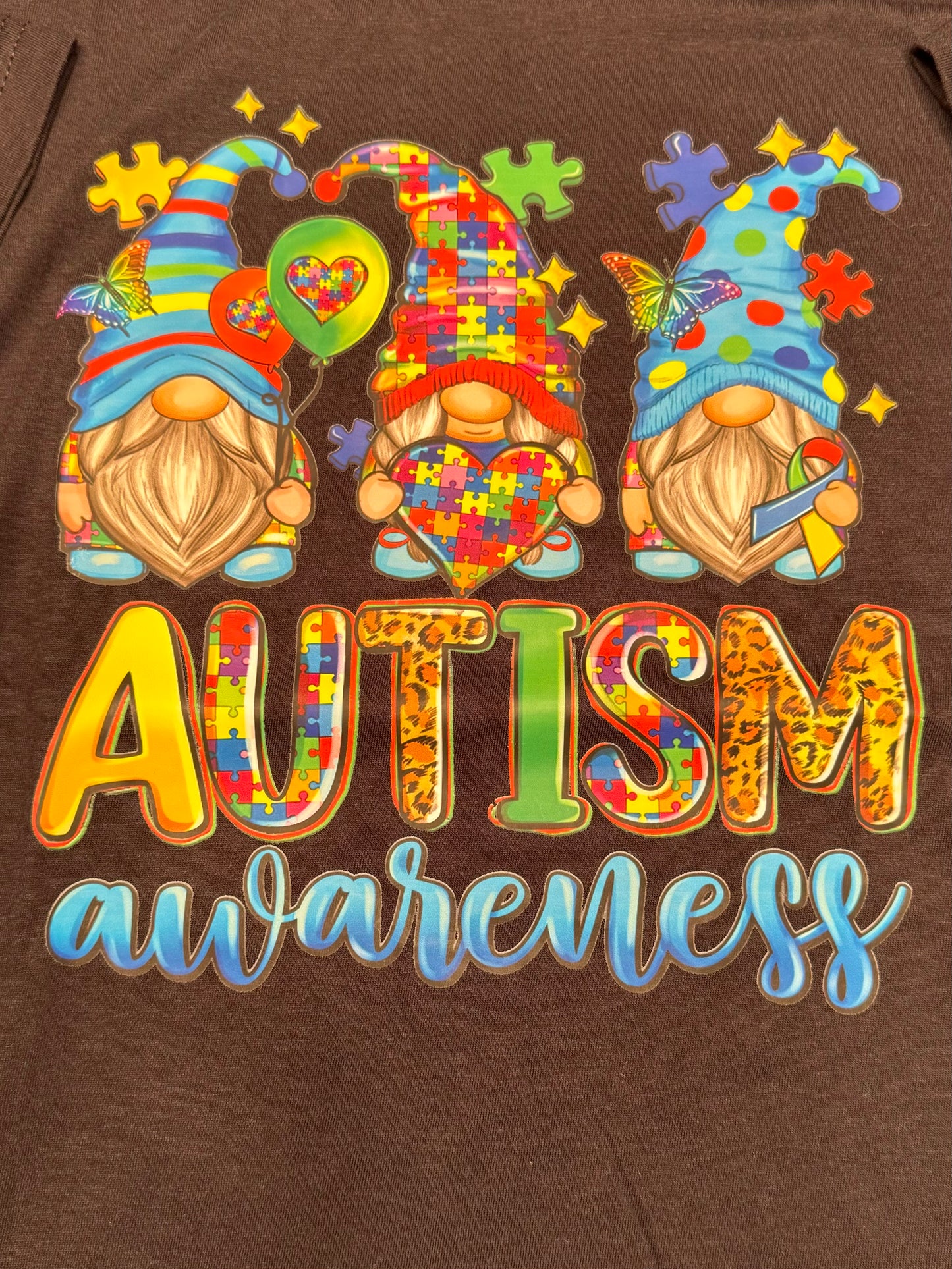 Short Sleeve Solid t-shirt T003 Autism Awareness- Small