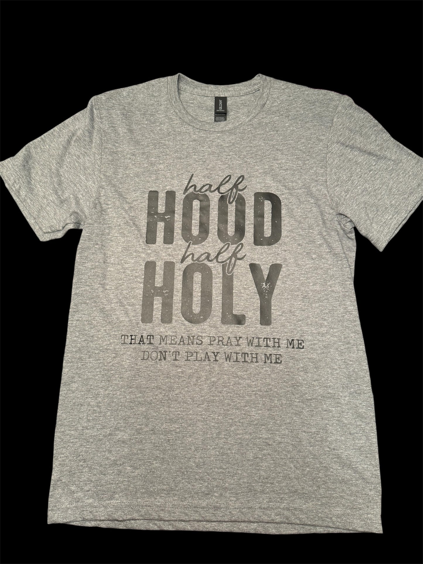 Short Sleeve Solid t-shirt T006 - Half Hood Half Holy - Small