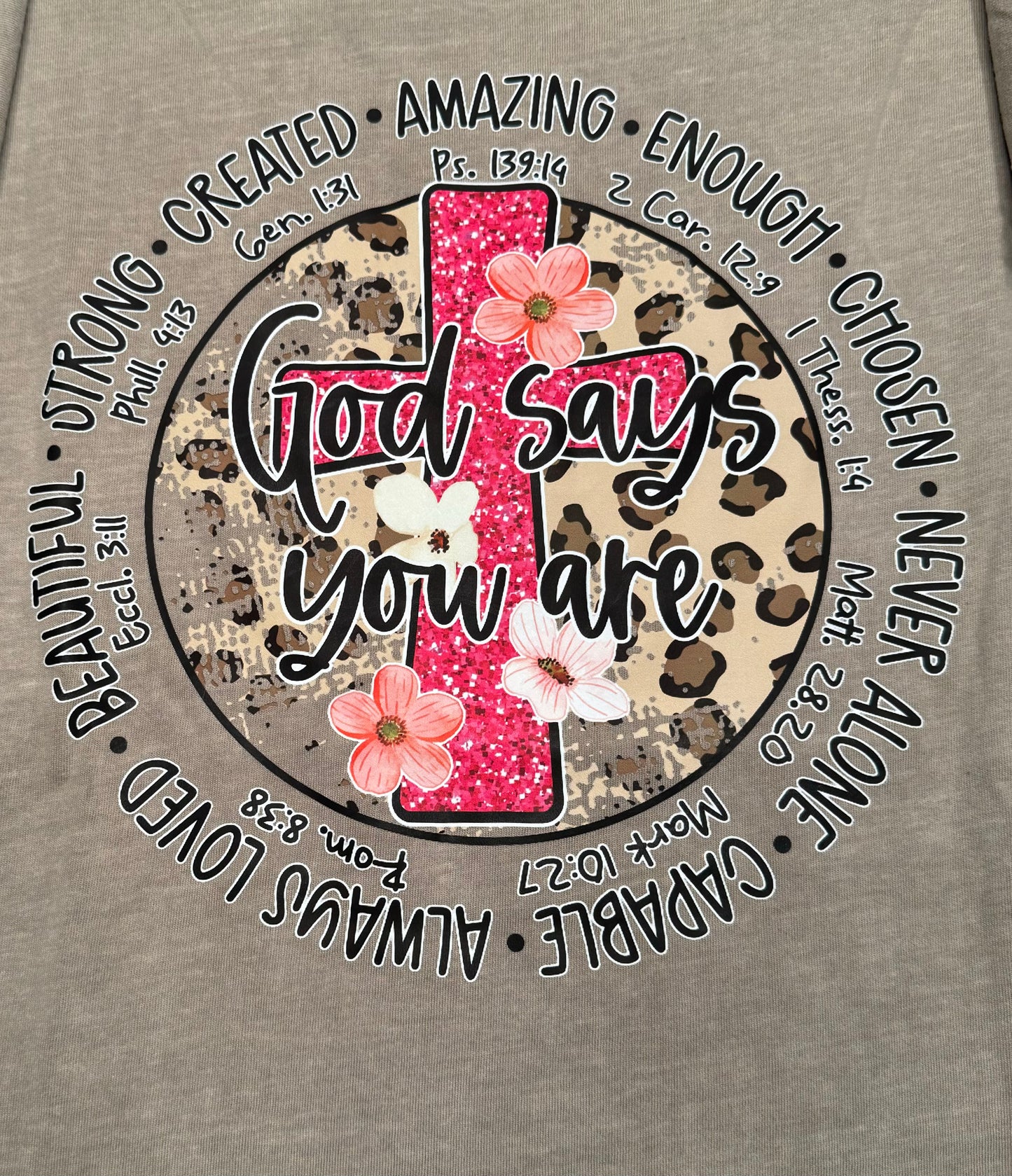 Short Sleeve "God Says You Are" T-shirt - Oversized XS