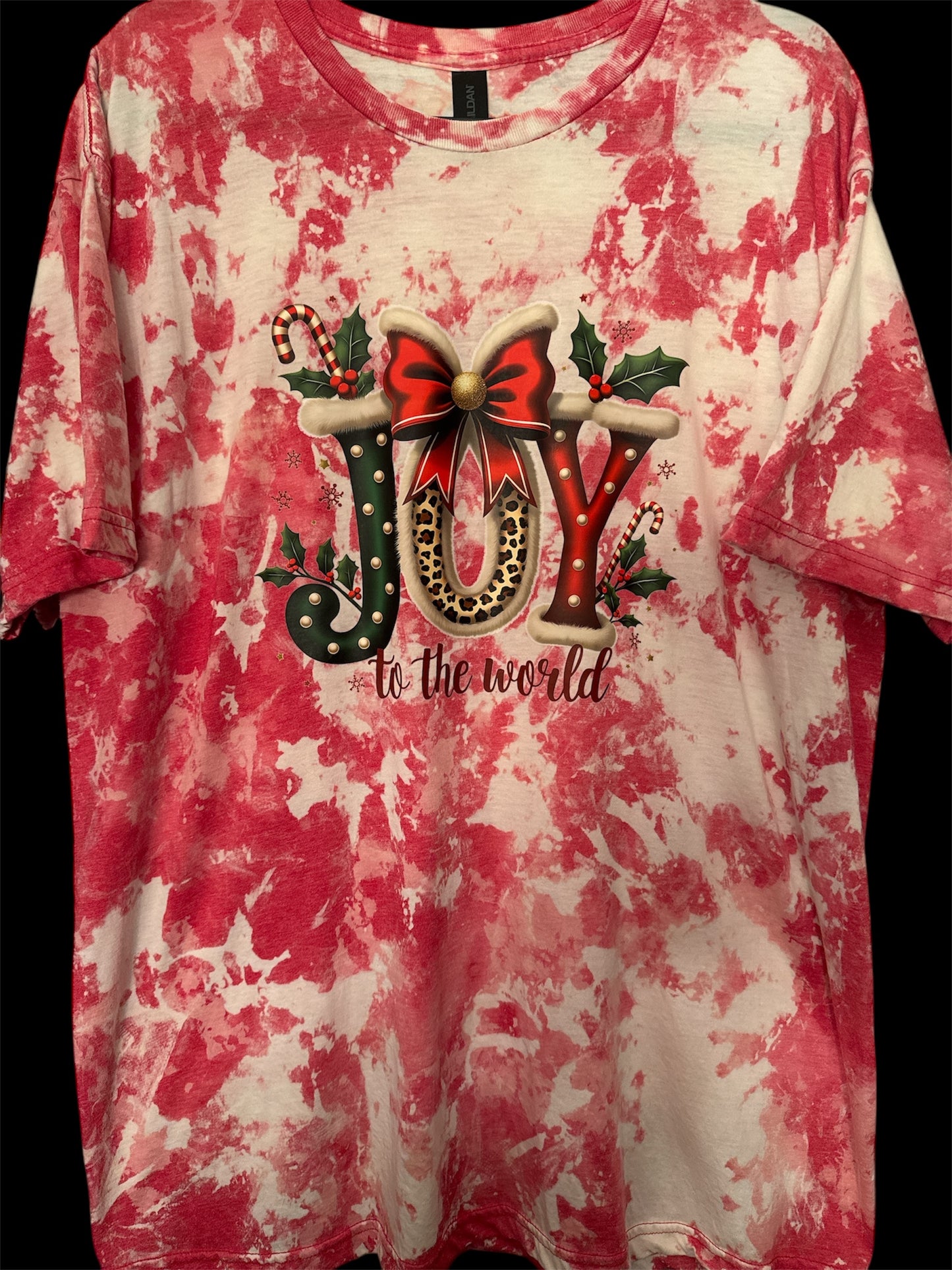 Holiday Ice Dye Short Sleeve T-shirt - Joy To the World - XL