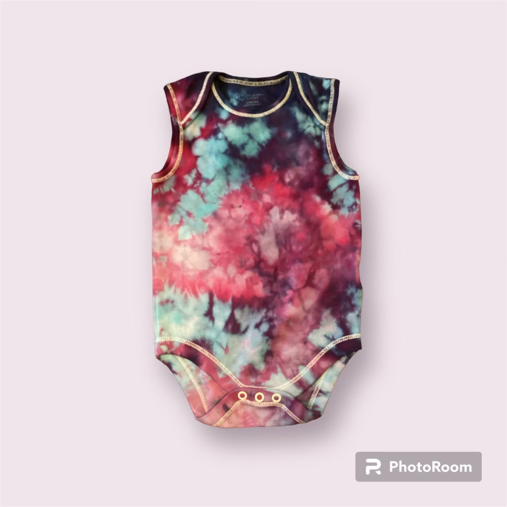 “Maui Garden” Ice Dye Sleeveless Onesie