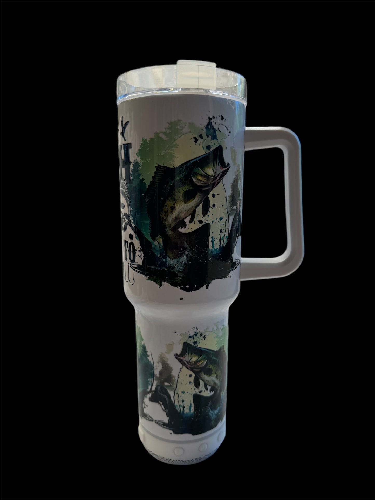 40oz "Born to Fish Forced to Work” Bluetooth Speaker Tumbler