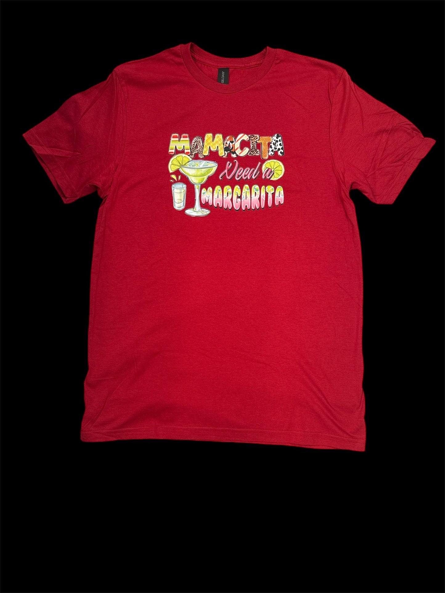 Short Sleeve Solid t-shirt T013 - Mamacita Needs A Margarita- Medium