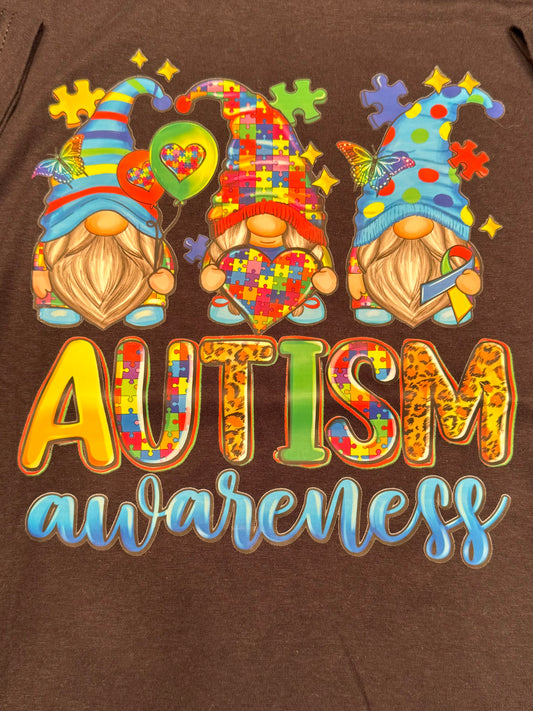 Short Sleeve Solid t-shirt T003 Autism Awareness- Small