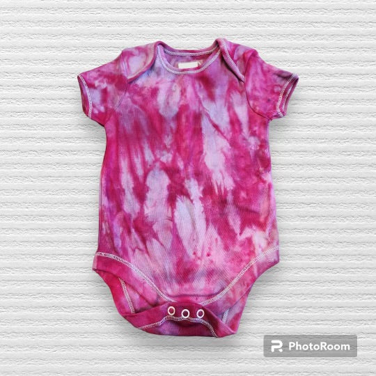 “Pink Passion” Ice Dye Short Sleeve Onesie