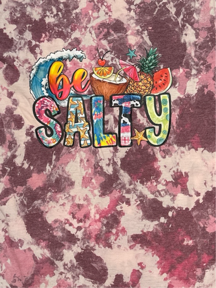 Reverse Dye Short Sleeve T-Shirt - Be Salty - Medium
