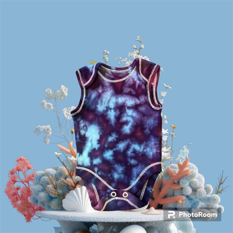 “Maui Garden” Ice Dye Sleeveless Onesie