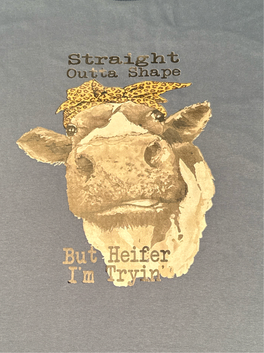 Short Sleeve Solid t shirt T016 - Heifer I’m Tryin- Large