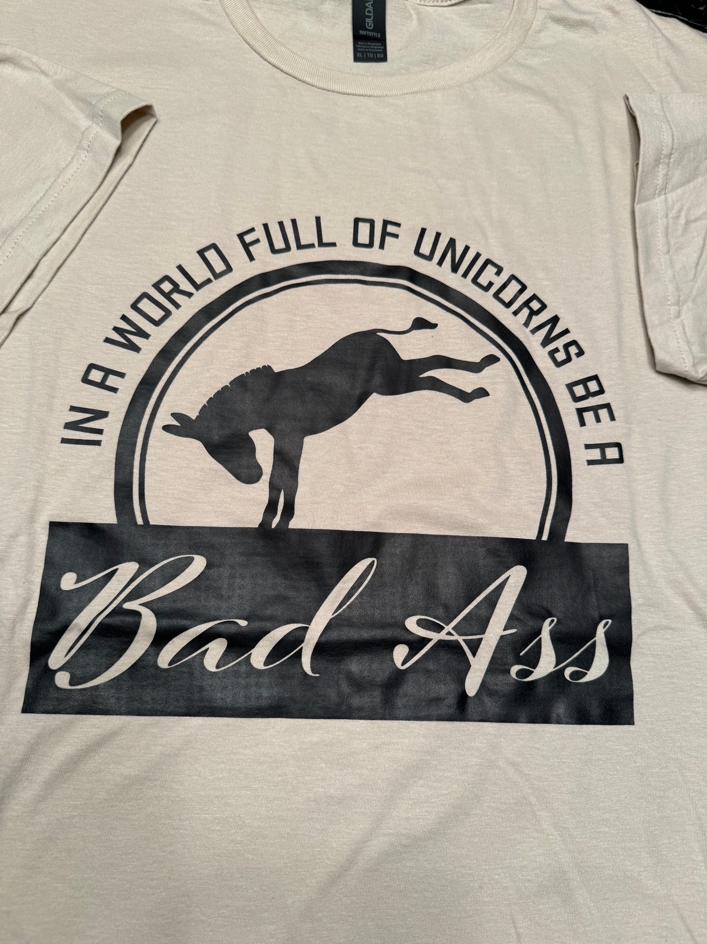 Short Sleeve Solid t-shirt T035 - Be A Bad Ass - XL