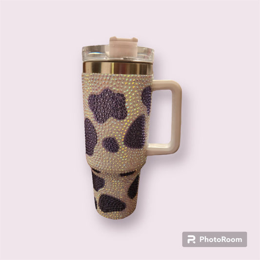 40oz Rhinestone Cow Tumbler