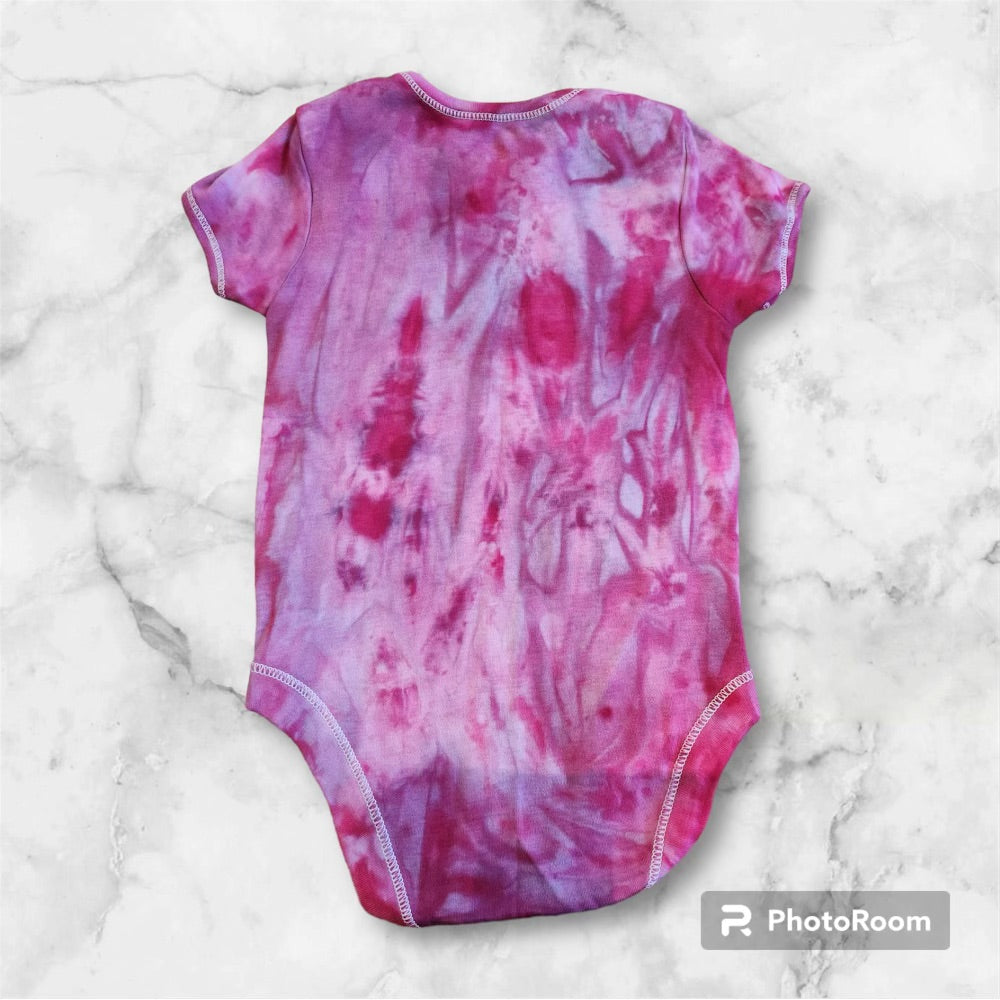 “Pink Passion” Ice Dye Short Sleeve Onesie