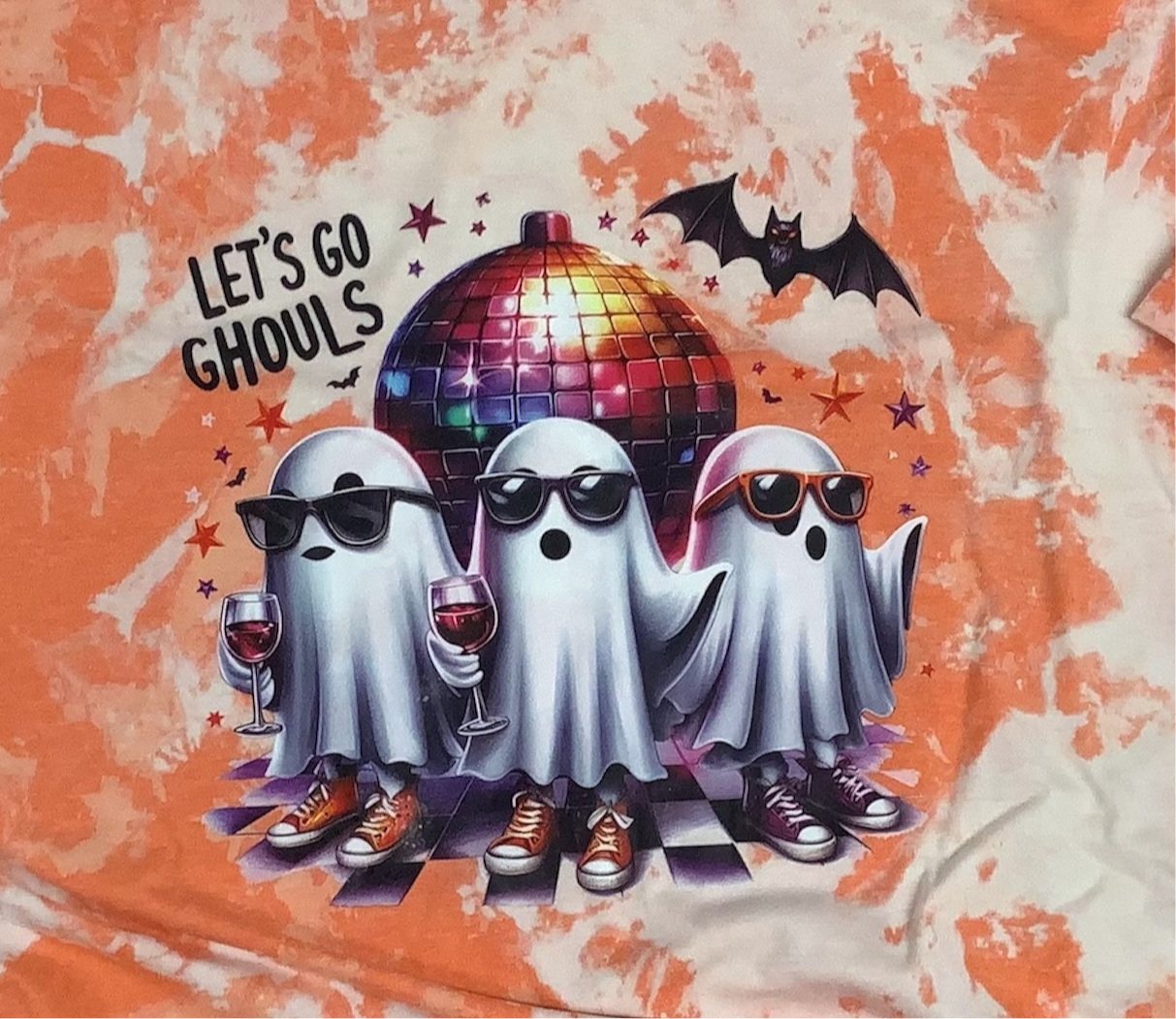 Reverse Dye Short Sleeve T-Shirt - Let’s Go Ghouls