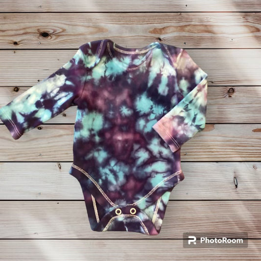 “Peek-a-Pink” Ice Dye Baby Onesie