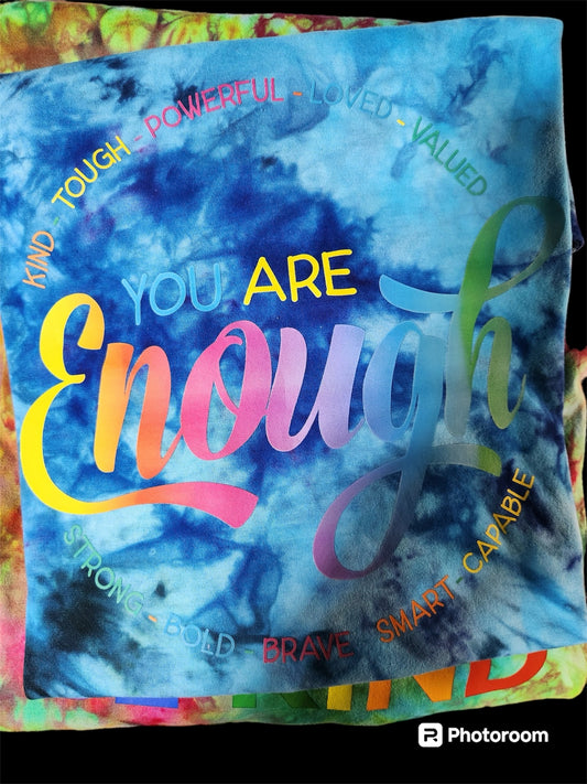 Ice Dye Short Sleeve T-shirt - You Are Enough - Small