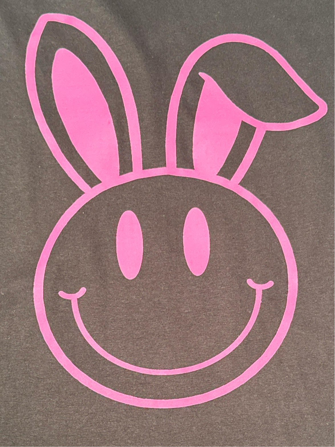 Short Sleeve Solid t shirt T012 - Bunny Smiley Face - Medium