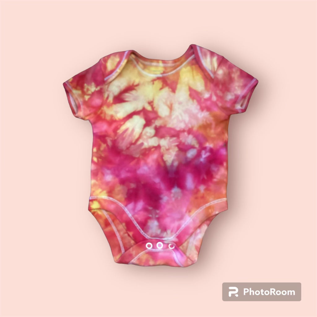 “Starburst” Ice Dye Short Sleeve Baby Onesie