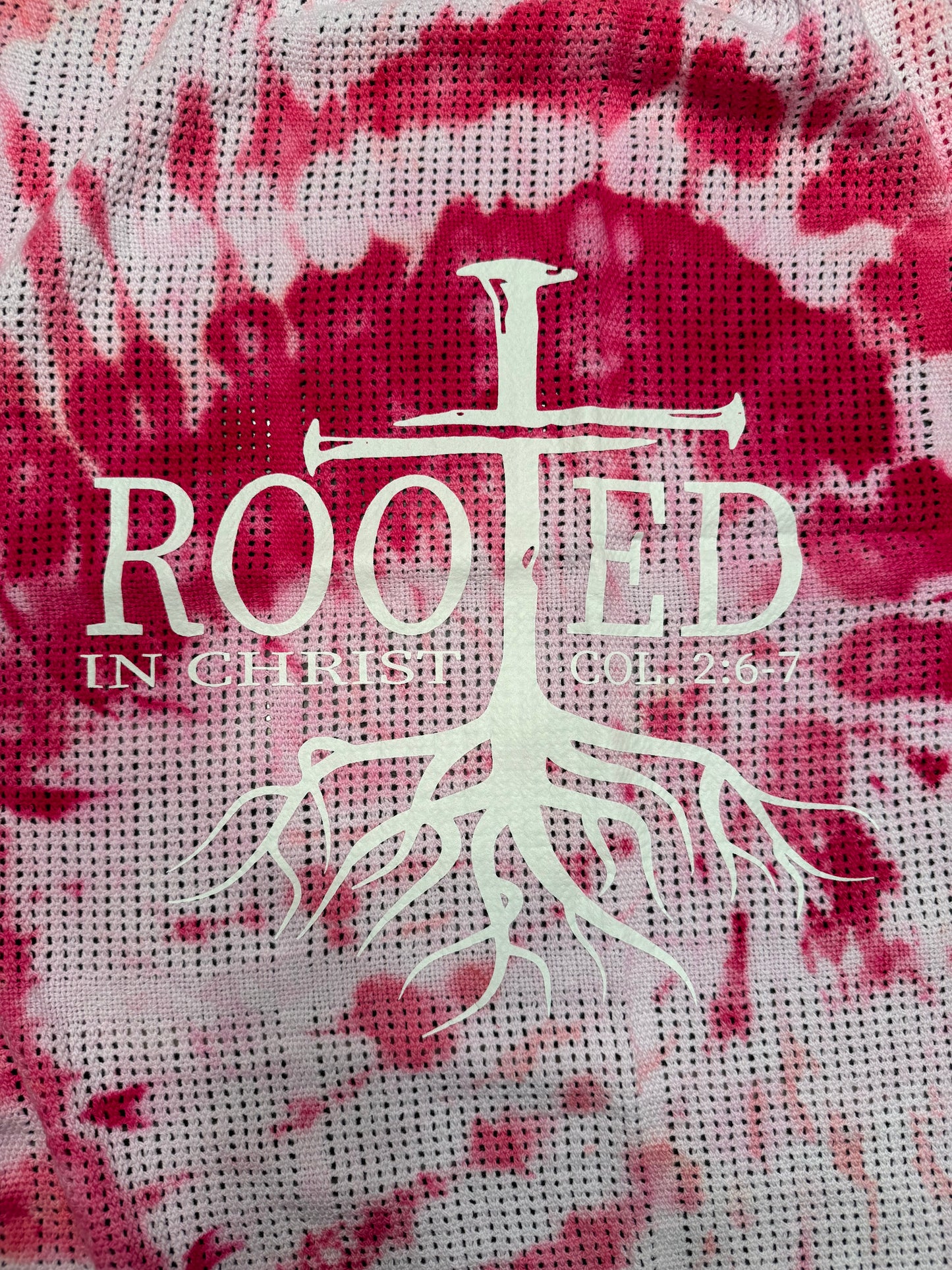 Ice Dye Baby Blanket "Rooted In Christ"