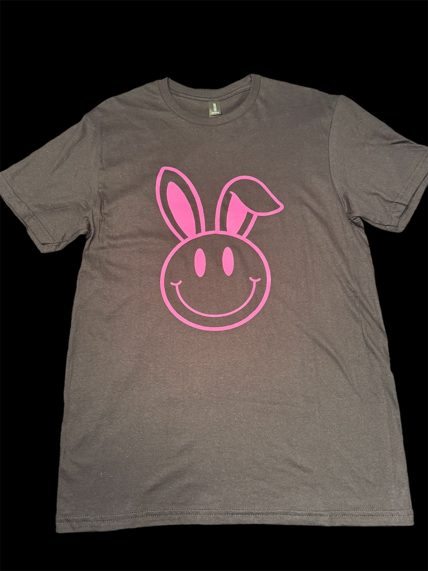 Short Sleeve Solid t shirt T012 - Bunny Smiley Face - Medium