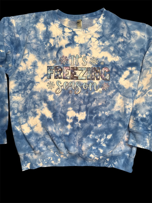 Holiday Ice Dye Crewneck Sweatshirt - It’s Freezing Season - Large