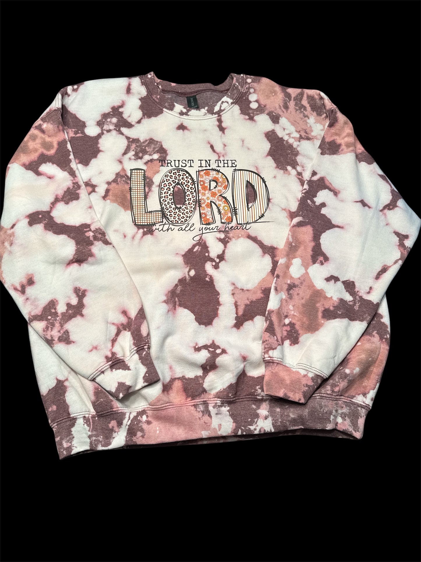 Reverse Dye Crewneck Sweatshirt -Trust In The Lord with all your heart - xLarge