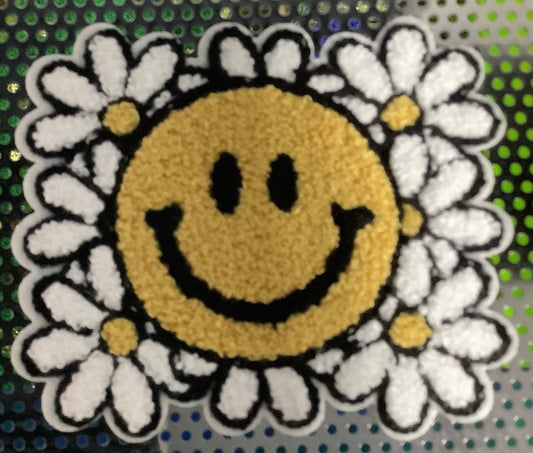 Sun with Flowers Chenille Patch