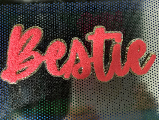 Pink Bestie Chenille Patch