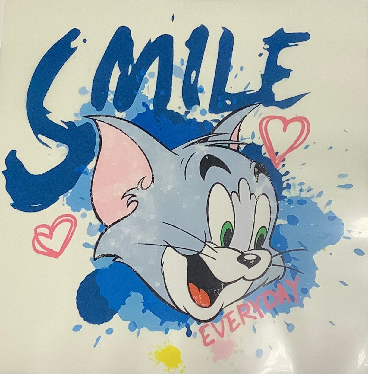 Colored Screen Print: Tom the Cat Smile Everyday