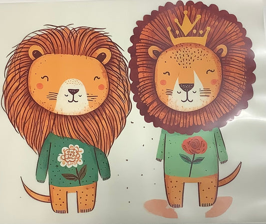 Colored Screen Print: Lions