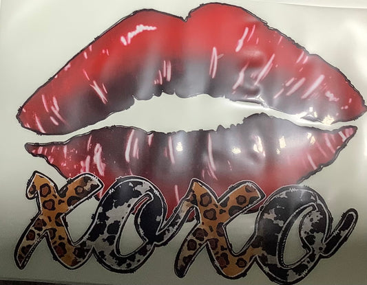 Colored Screen Print Red Lips XOXO