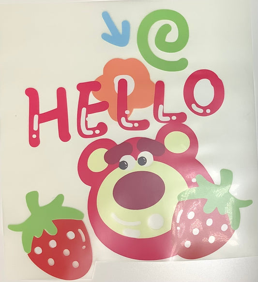 Colored Screen Print: Kids Hello Bear